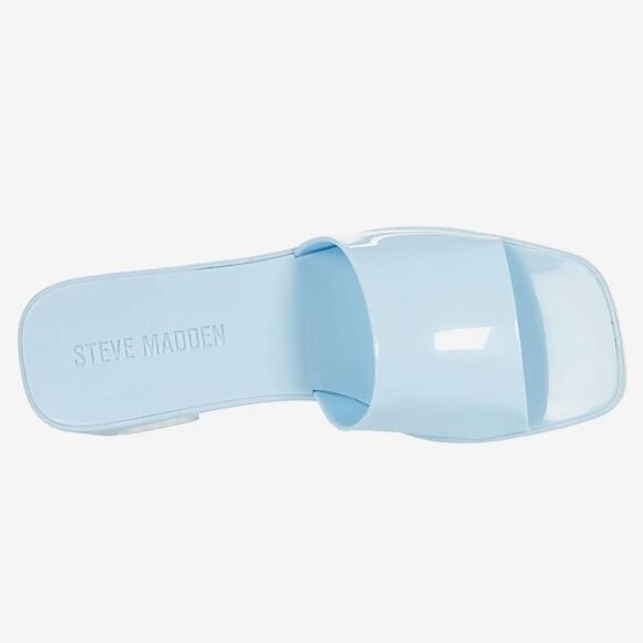 Steve Madden Harlin Blue Jelly Open Toe Slide Sandal - Picture 2 of 14